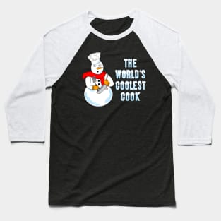 World's Coolest Cook Funny Snowman Baseball T-Shirt